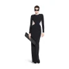 Abito Cut-out Maxi da Donna in Nero