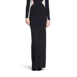 Abito Cut-out Maxi da Donna in Nero