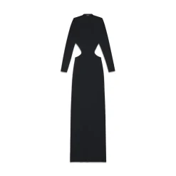 Abito Cut-out Maxi da Donna in Nero