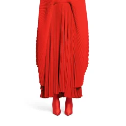 Abito Drape A Pieghe da Donna in Rosso