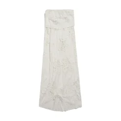Abito Drappeggiato Upcycled da Donna in Bianco Sporco