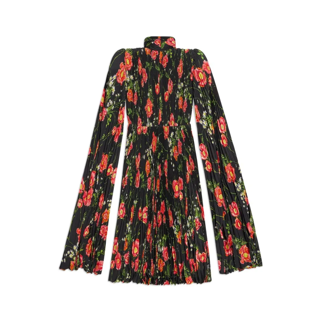 Abito Foulard A Pieghe Poppy da Donna in Nero