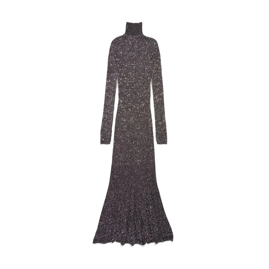 Abito Maxi da Donna in Nero/argento