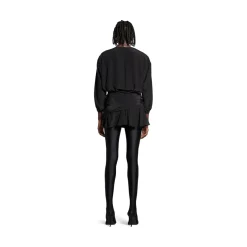 Abito Mini Con Scollo A V da Donna in Nero