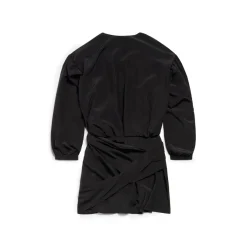 Abito Mini Con Scollo A V da Donna in Nero