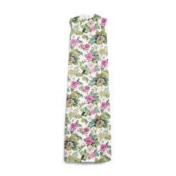 Abito Senza Maniche Tablecloth Floral da Donna in Bianco/rosa