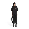 Abito Stile T-shirt A Pieghe Political Campaign da Donna in Nero