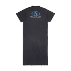Abito Stile T-shirt Maxi Surfer da Donna in Nero/blu