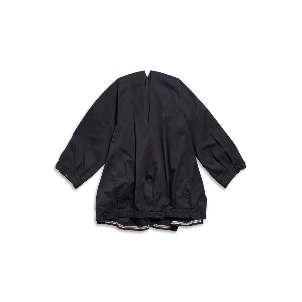 Abito Vareuse A Maniche Lunghe Upcycled da Donna in Navy Scuro