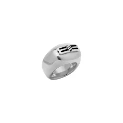 Anello Squadrato Bb Icon in Argento Anticato