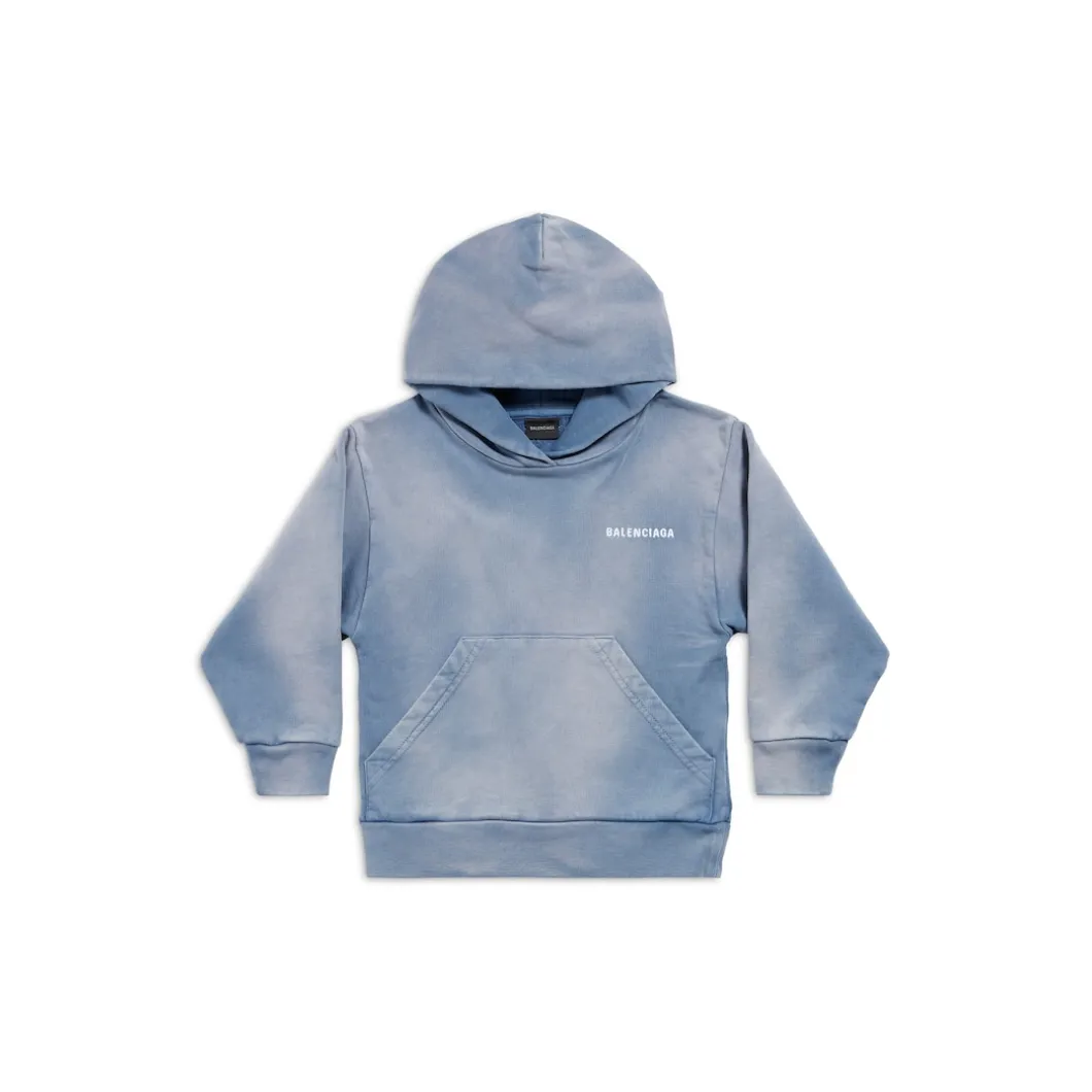 Bambini - Hoodie Balenciaga Back in Blu/bianco