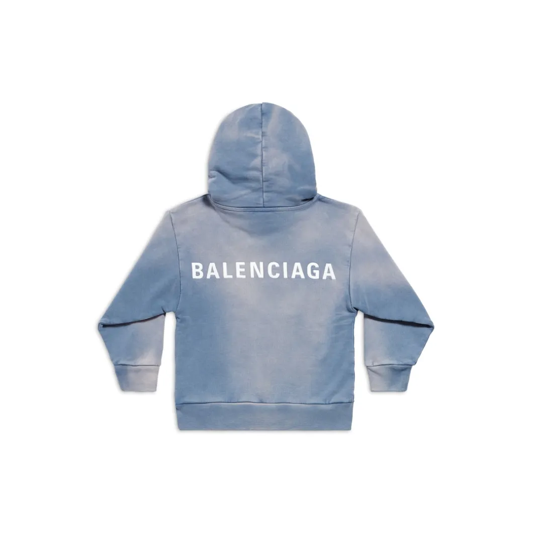 Bambini - Hoodie Balenciaga Back in Blu/bianco