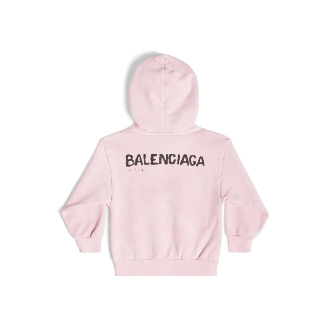 Bambini - Hoodie Hand-drawn Balenciaga in Rosa