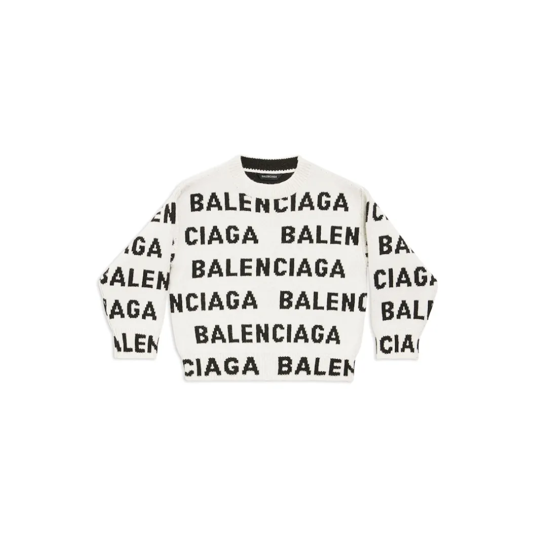 Bambini - Pullover Bal Horizontal Allover in Bianco/nero