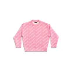 Bambini - Pullover Mini Allover Logo in Rosa