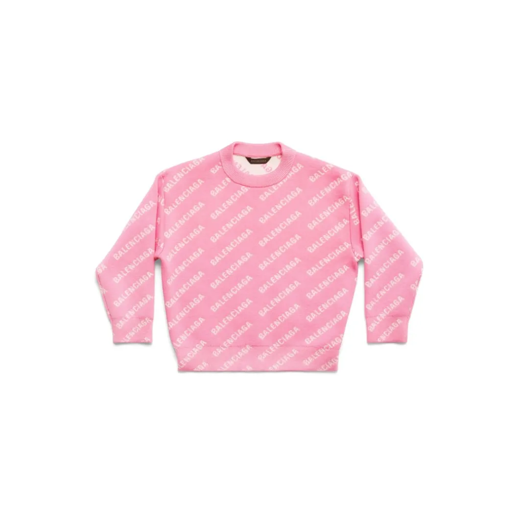 Bambini - Pullover Mini Allover Logo in Rosa
