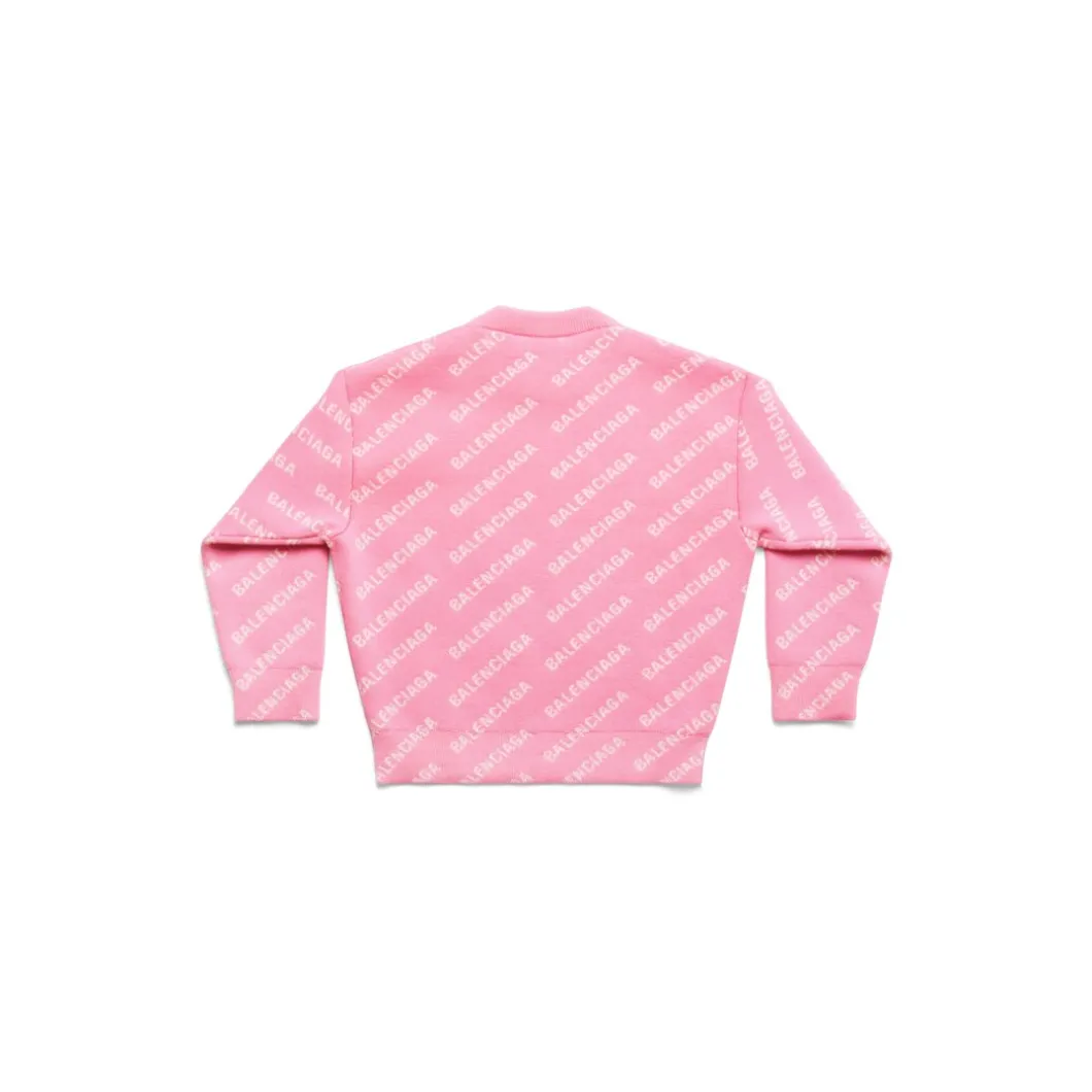 Bambini - Pullover Mini Allover Logo in Rosa