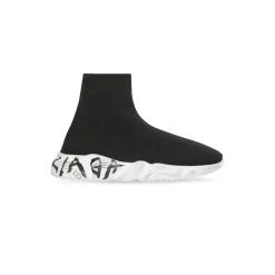 Bambini - Sneakers Speed Graffiti In Maglia Riciclata in Nero