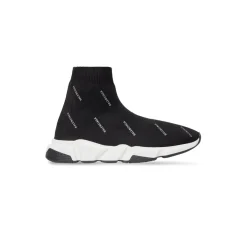 Bambini - Sneakers Speed In Maglia Riciclata Con Allover Logo Riflettente in Nero