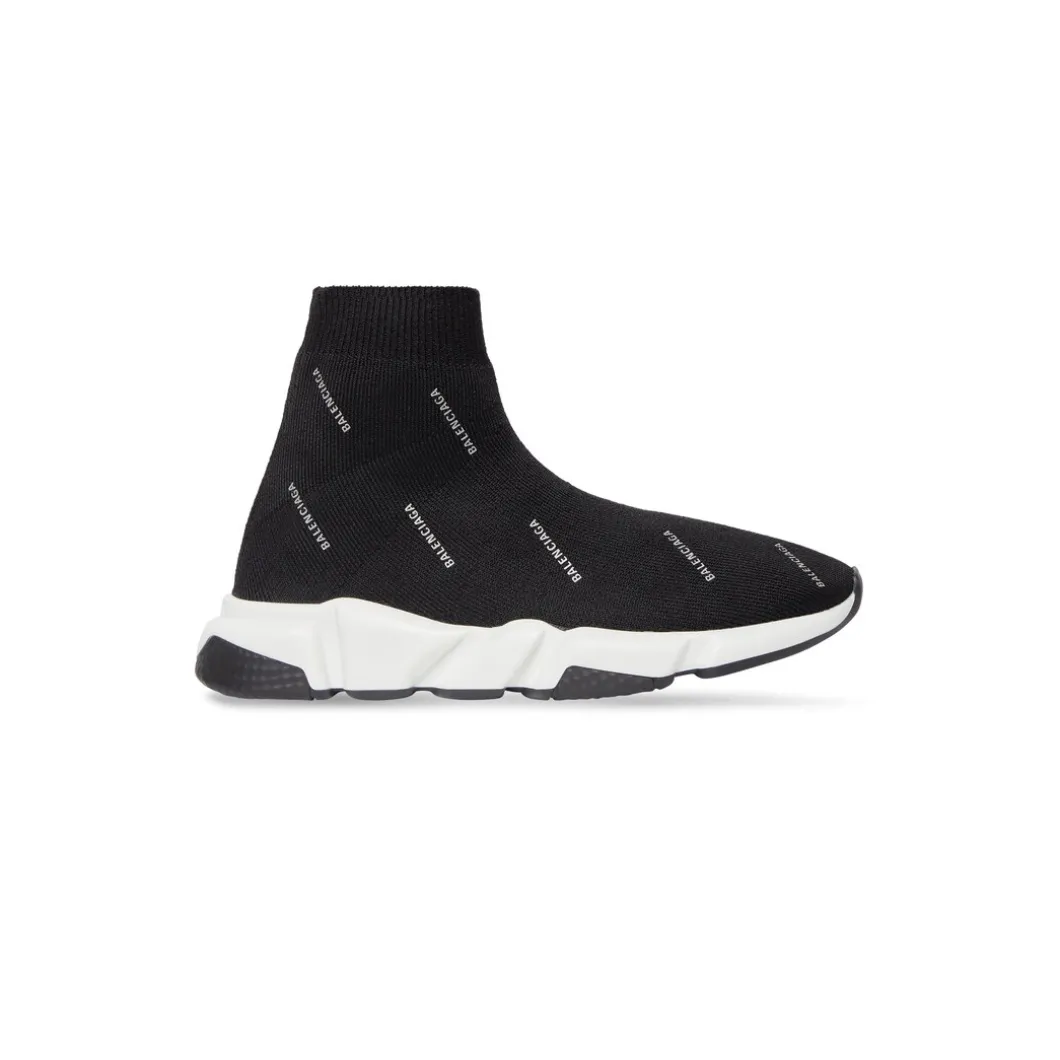 Bambini - Sneakers Speed In Maglia Riciclata Con Allover Logo Riflettente in Nero