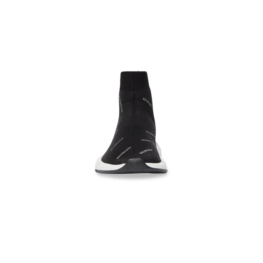 Bambini - Sneakers Speed In Maglia Riciclata Con Allover Logo Riflettente in Nero