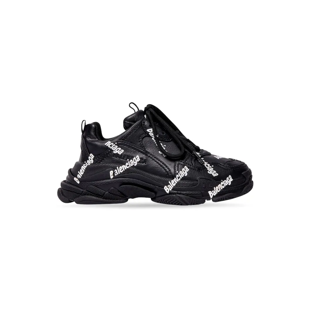 Bambini - Sneakers Triple S Logotype in Nero