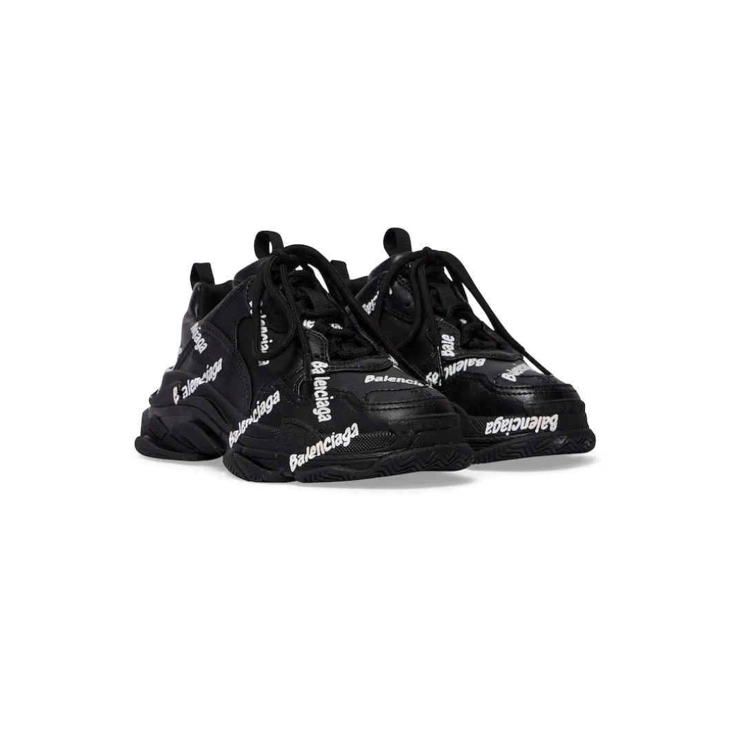 Bambini - Sneakers Triple S Logotype in Nero