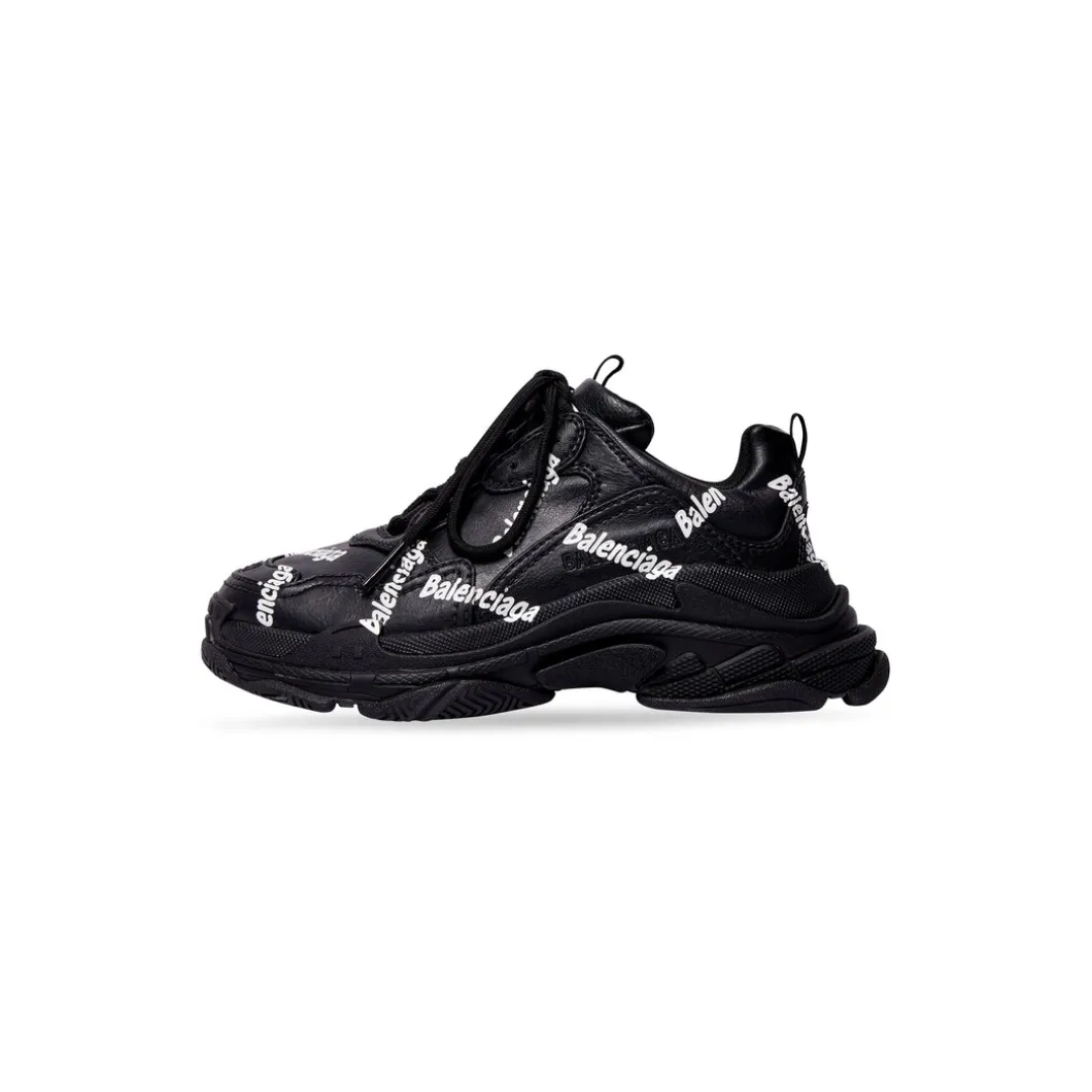 Bambini - Sneakers Triple S Logotype in Nero