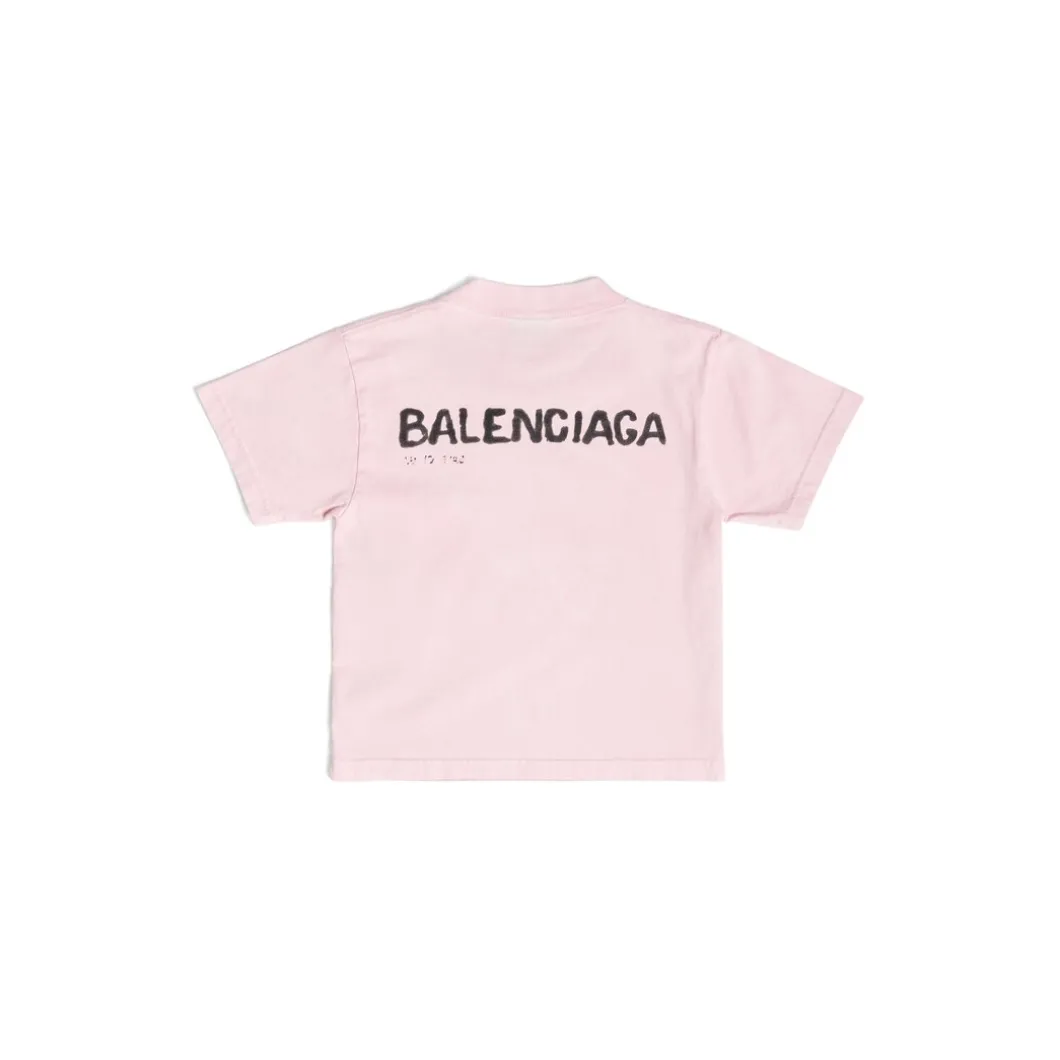 Bambini - T-shirt Hand-drawn Balenciaga in Rosa