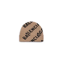 Beanie Allover Logo in Beige