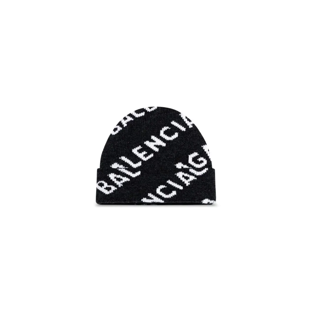 Beanie Allover Logo in Nero