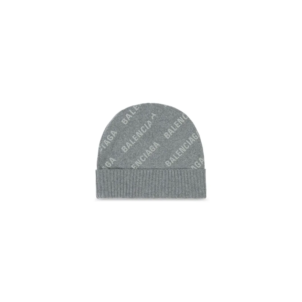 Berretto Allover Logo in Grigio