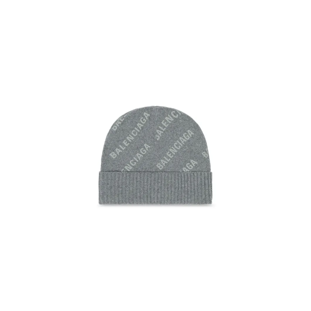 Berretto Allover Logo in Grigio