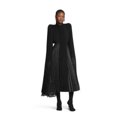 Blusa A Pieghe Con Foulard da Donna in Nero