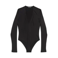 Body Con Scollo A V da Donna in Nero