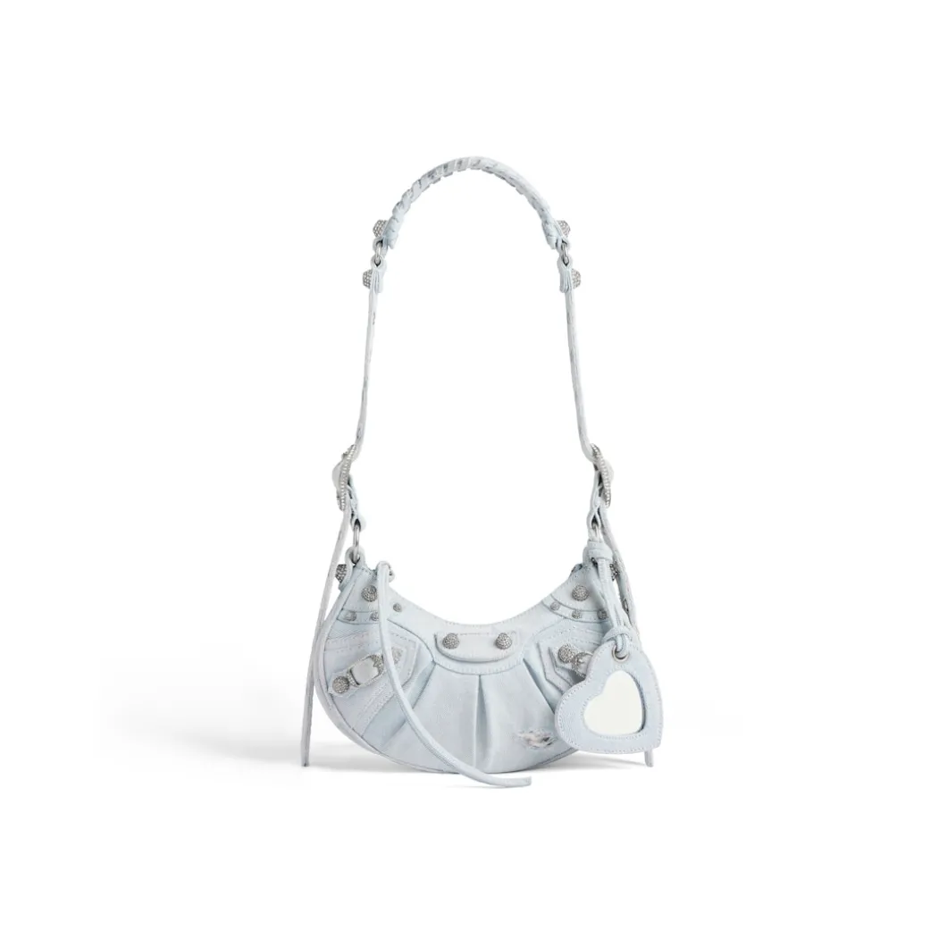Borsa A Tracolla Le Cagole Xs In Denim Con Strass da Donna in Azzurro