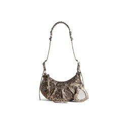 Borsa A Tracolla Le Cagole Xs Metallizzata Con Stampa Leopardata da Donna in Marrone