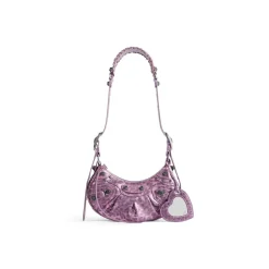 Borsa A Tracolla Le Cagole Xs Metallizzata Con Stampa Leopardata da Donna in Rosa