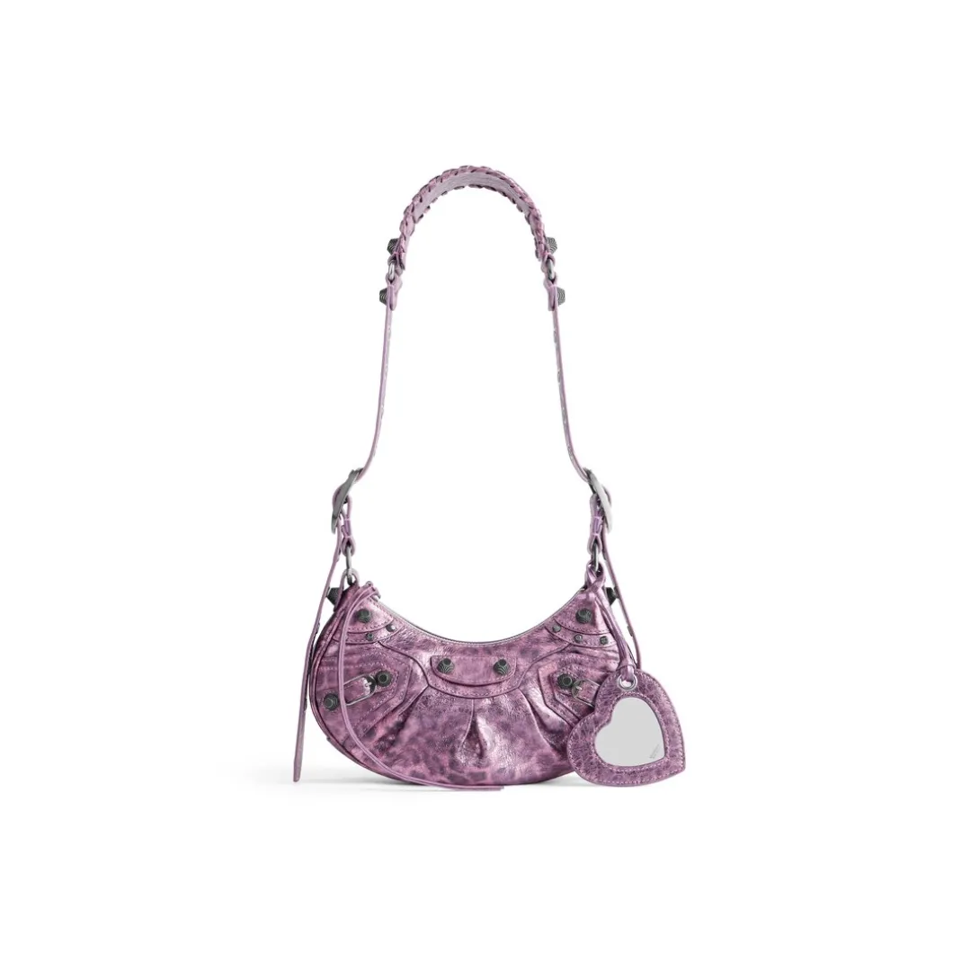 Borsa A Tracolla Le Cagole Xs Metallizzata Con Stampa Leopardata da Donna in Rosa