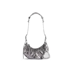 Borsa A Tracolla Le Cagole Xs Metallizzata da Donna in Argento