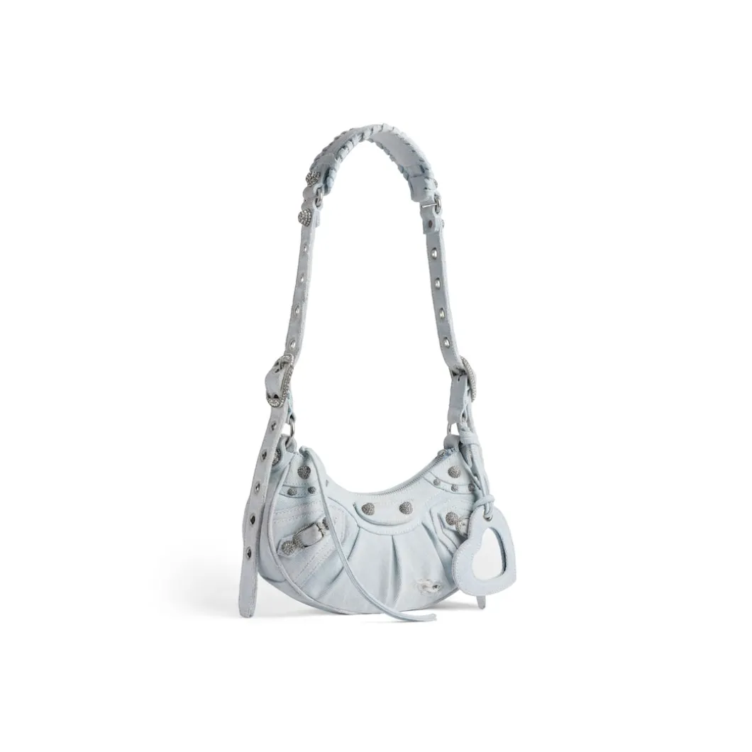 Borsa A Tracolla Le Cagole Xs In Denim Con Strass da Donna in Azzurro