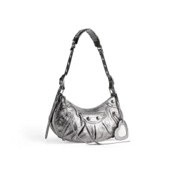 Borsa A Tracolla Le Cagole Piccola Metallizzata  da Donna in Argento