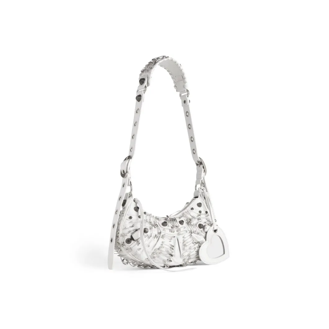 Borsa A Tracolla Le Cagole Xs Con Spille Da Balia da Donna in Bianco Ottico
