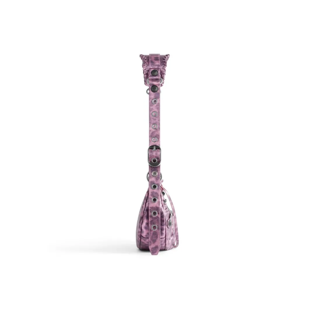 Borsa A Tracolla Le Cagole Xs Metallizzata Con Stampa Leopardata da Donna in Rosa