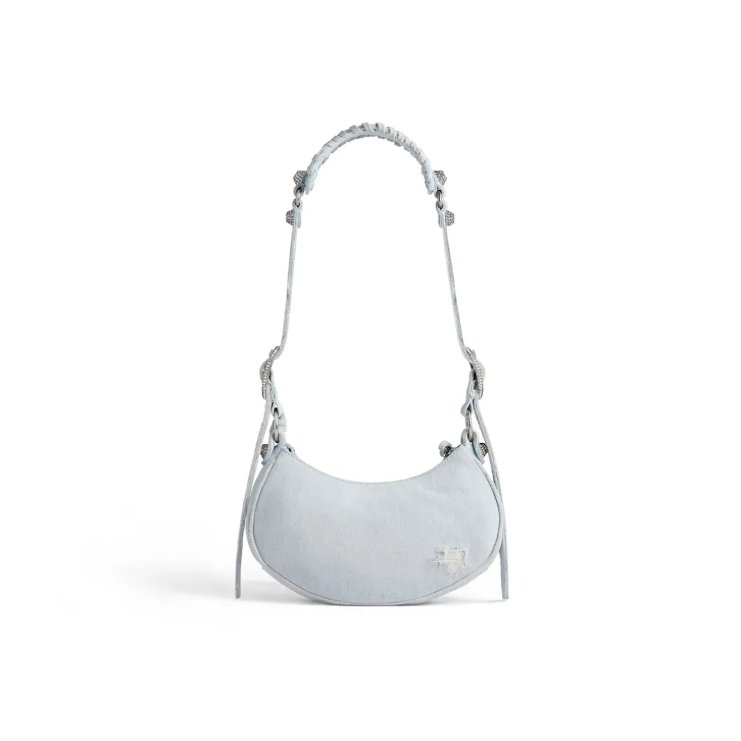 Borsa A Tracolla Le Cagole Xs In Denim Con Strass da Donna in Azzurro