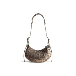 Borsa A Tracolla Le Cagole Xs Metallizzata Con Stampa Leopardata da Donna in Marrone