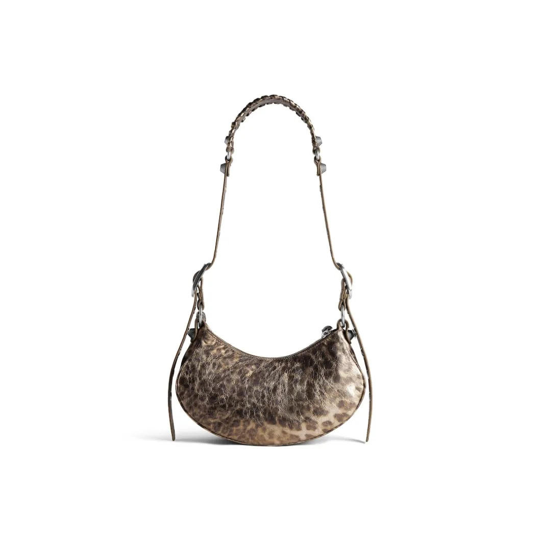 Borsa A Tracolla Le Cagole Xs Metallizzata Con Stampa Leopardata da Donna in Marrone