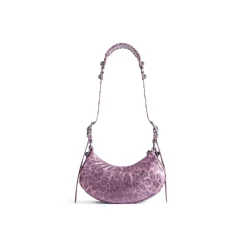Borsa A Tracolla Le Cagole Xs Metallizzata Con Stampa Leopardata da Donna in Rosa