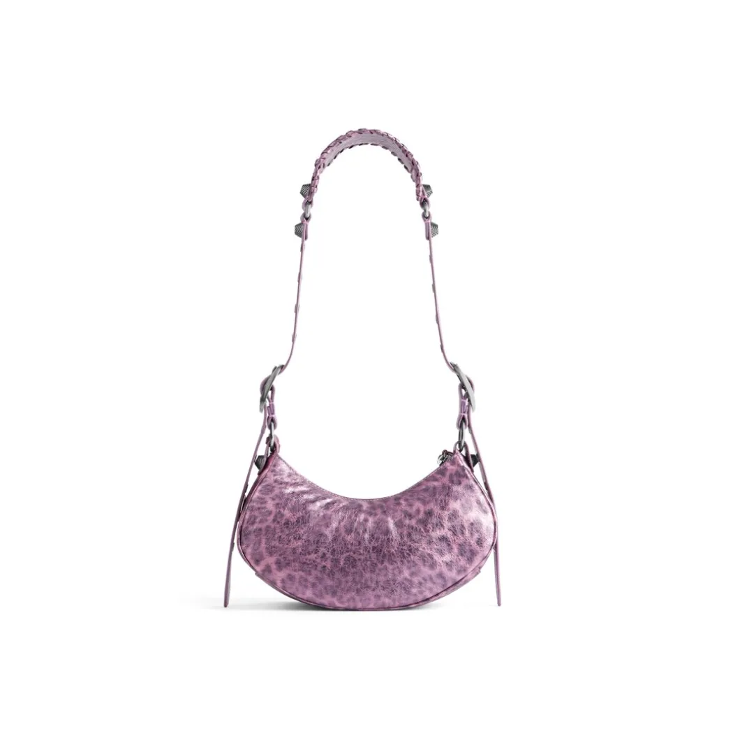 Borsa A Tracolla Le Cagole Xs Metallizzata Con Stampa Leopardata da Donna in Rosa