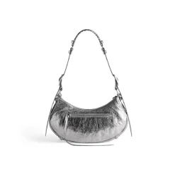 Borsa A Tracolla Le Cagole Piccola Metallizzata da Donna in Argento